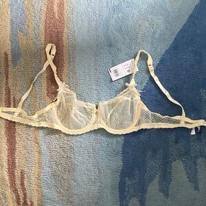 Chantelle Sheer Lace Bra in Soft Yellow